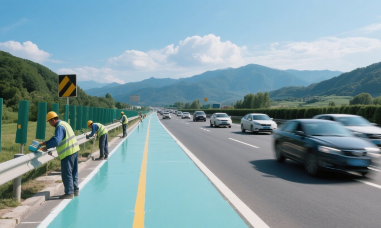 Water-based acrylic road marking paint
