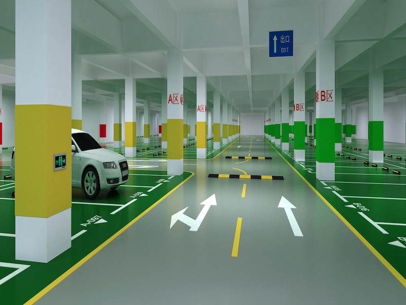 Water-based epoxy colored sand floor paint