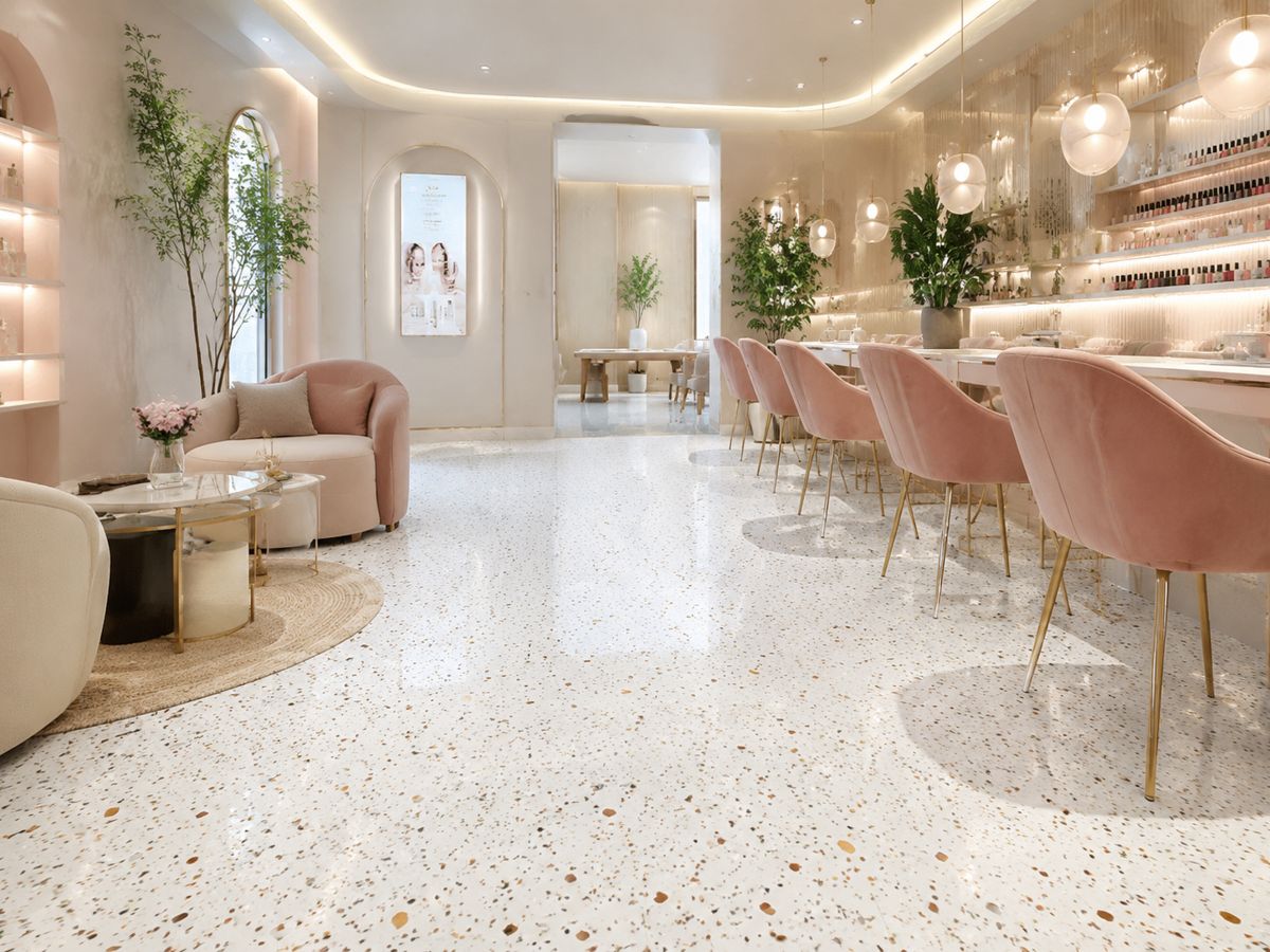 Epoxy Colored Sand Floor Coating for Beauty Salons | High-end texture, non-slip and clean, environmentally friendly and non-toxic
